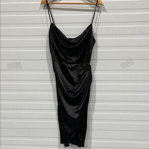 Elegant Black Satin Dress